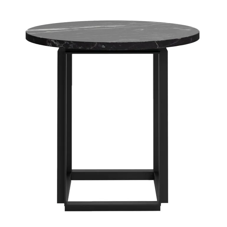 New Works Florence side table 50 cm, black - black marble