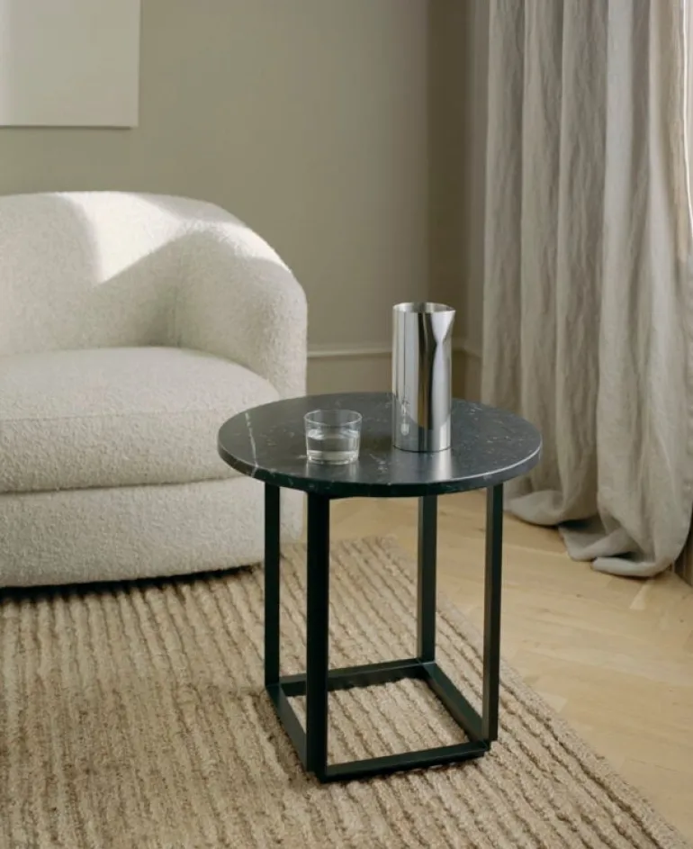 New Works Florence side table 50 cm, black - black marble