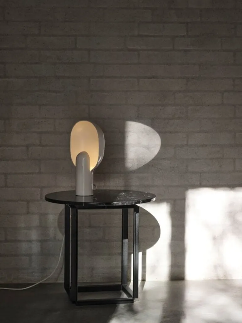 New Works Florence side table 50 cm, black - black marble