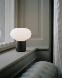 New Works Karl-Johan portable table lamp, forest green