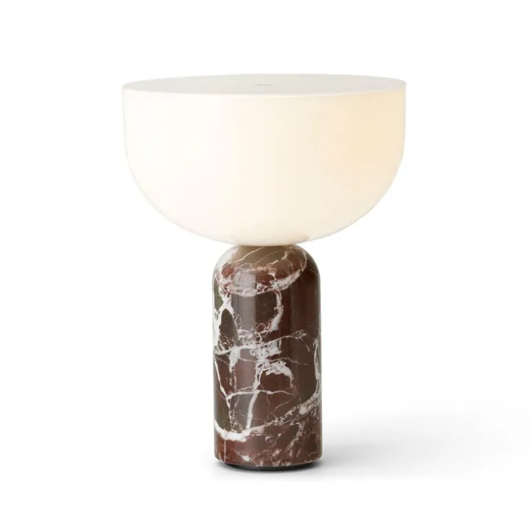 New Works Kizu portable table lamp, Rosso Levanto marble