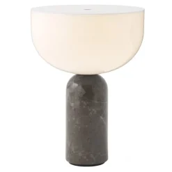 New Works Kizu portable table lamp, Gris du Marais marble