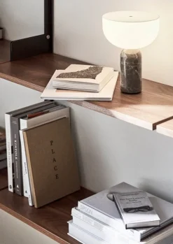 New Works Kizu portable table lamp, Gris du Marais marble