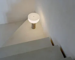 New Works Kizu portable table lamp, Gris du Marais marble