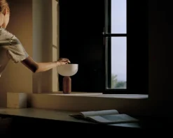 New Works Kizu portable table lamp, Breccia Pernice marble