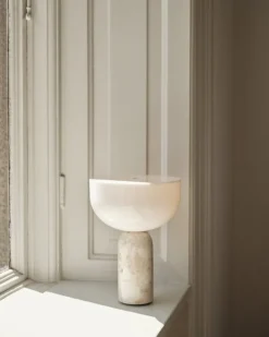 New Works Kizu portable table lamp, Kunis Breccia marble