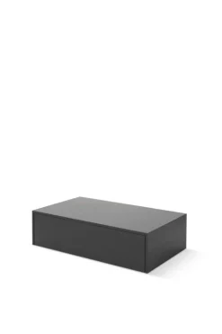 New Works Mass High coffee table with drawer, black stained oak