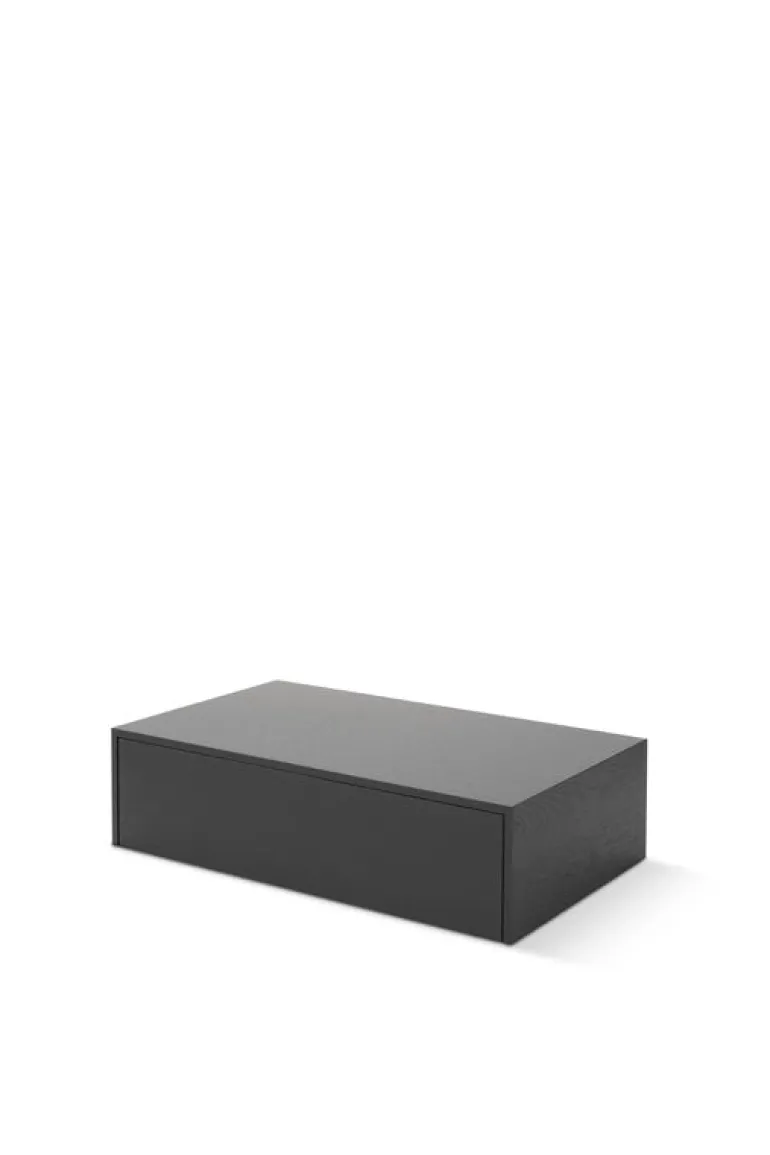 New Works Mass High coffee table with drawer, black stained oak