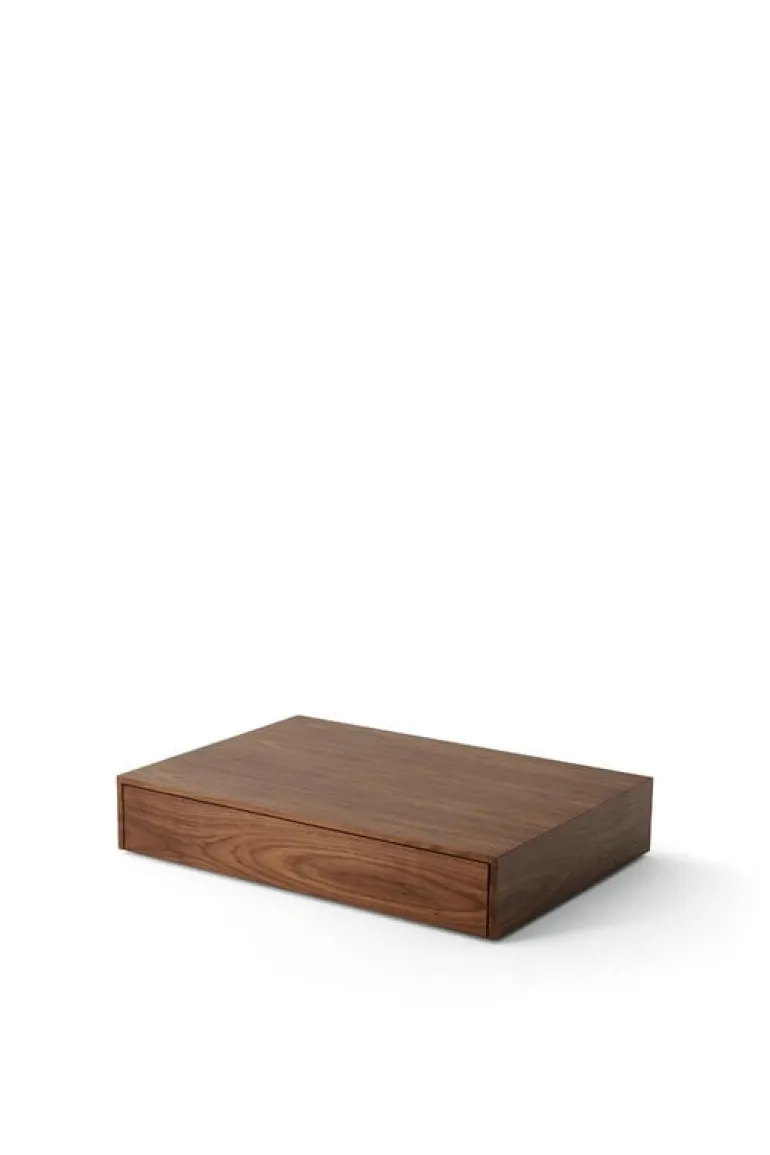 New Works Mass Wide coffee table with drawer, walnut