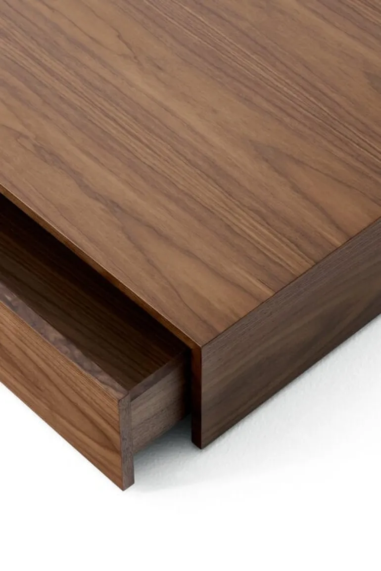 New Works Mass Wide coffee table with drawer, walnut