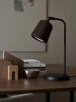 New Works Material table lamp, smoked oak