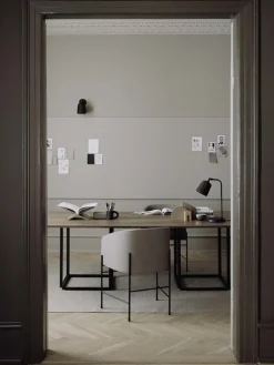 New Works Material table lamp, smoked oak