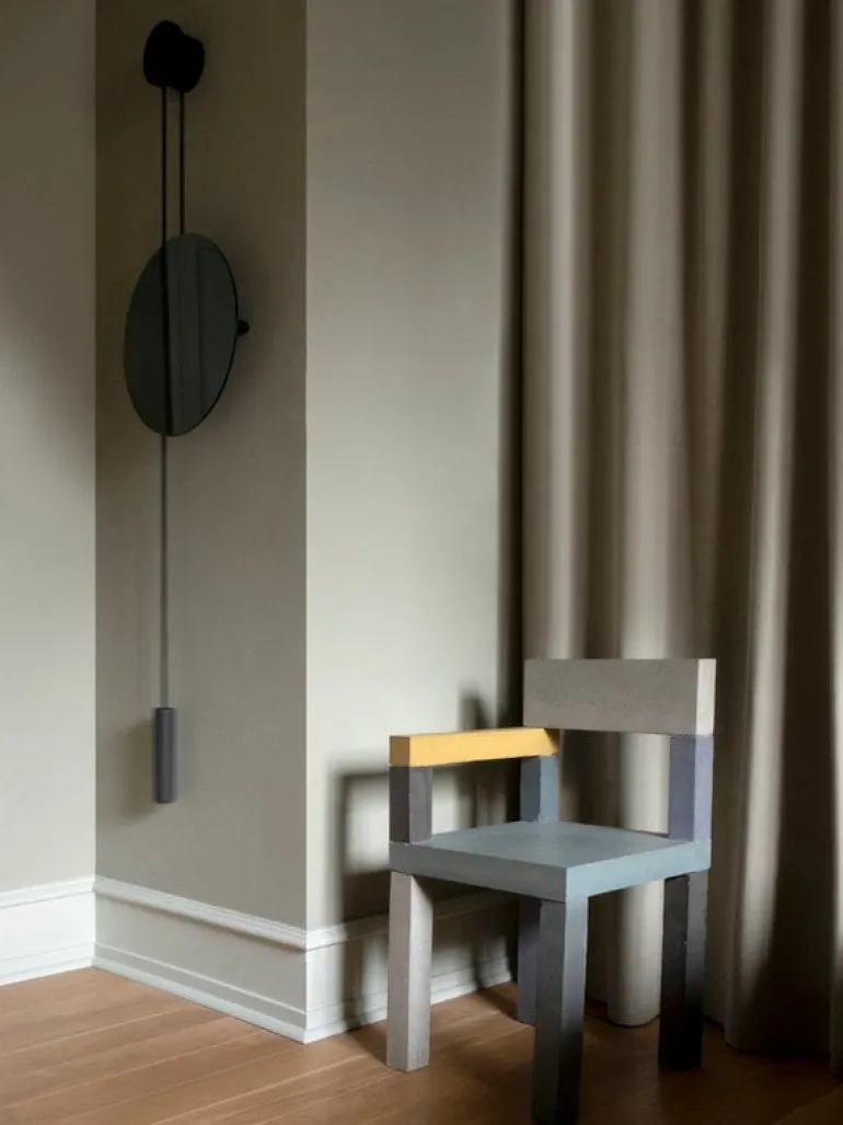 New Works Rise & Shine wall mirror, black steel