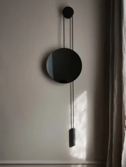 New Works Rise & Shine wall mirror, black steel