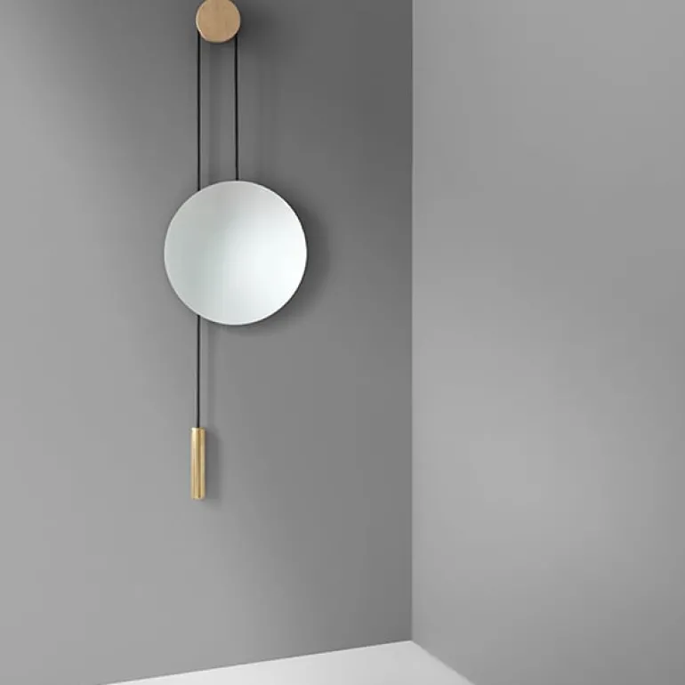 New Works Rise & Shine wall mirror, brass