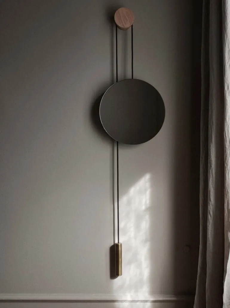 New Works Rise & Shine wall mirror, brass