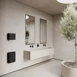 Nichba Paper dispenser with lid, black