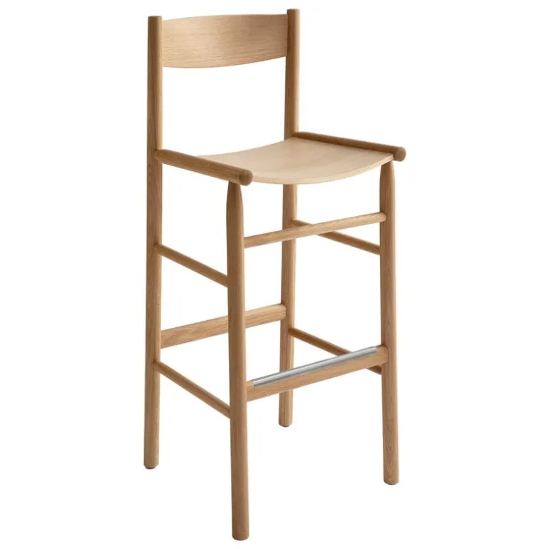 Nikari Akademia High bar chair, 75 cm, lacquered oak