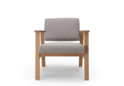Nikari Archetyp Lobby chair, oak - grey Steelcut Trio 616