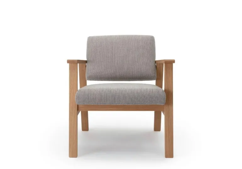 Nikari Archetyp Lobby chair, oak - grey Steelcut Trio 616