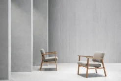 Nikari Archetyp Lounge chair, oak - grey Steelcut Trio 616