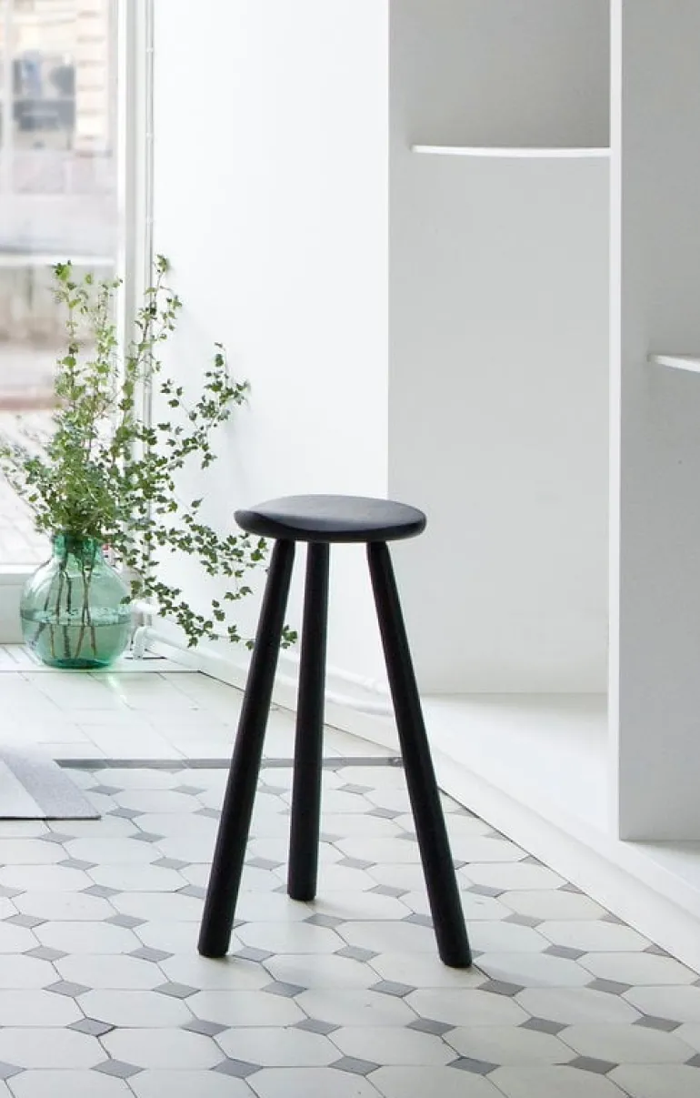 Nikari Classic stool, 64 cm, black stained birch - black stained ash
