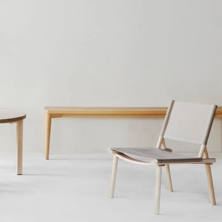 Nikari December chair, ash - linen canvas