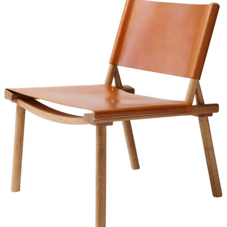 Nikari December chair, oak - cognac leather