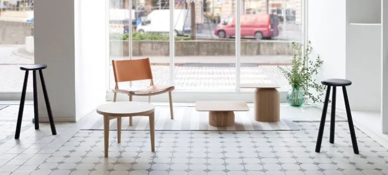 Nikari December chair, oak - cognac leather