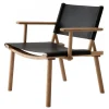 Nikari December Lounge chair with armrests, oak - black leather