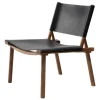 Nikari December lounge chair, lacquered smoked oak - black leather
