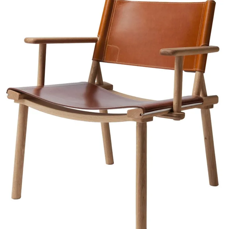 Nikari December Lounge chair, oak - cognac leather