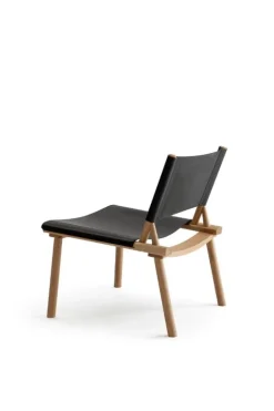 Nikari December lounge chair, oak - black leather