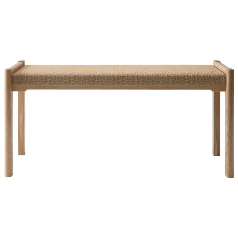 Nikari Detalji bench, 100 cm, oak - papercord