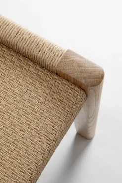 Nikari Detalji bench, 100 cm, oak - papercord