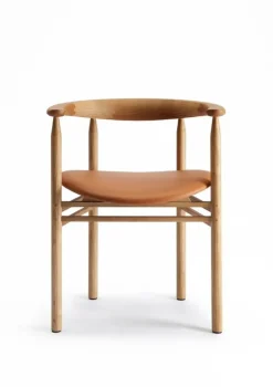 Nikari Linea RMT6 chair, oak stained ash - cognac leather