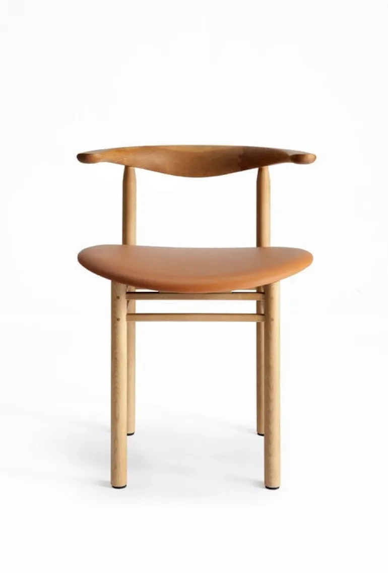 Nikari Linea RMT3 chair, oak stained ash - cognac leather