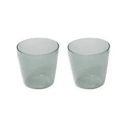 Nine Milk drinking glass, 2 pcs, grey