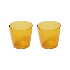 Nine Milk drinking glass, 2 pcs, yellow