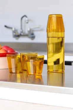 Nine Milk drinking glass, 2 pcs, yellow