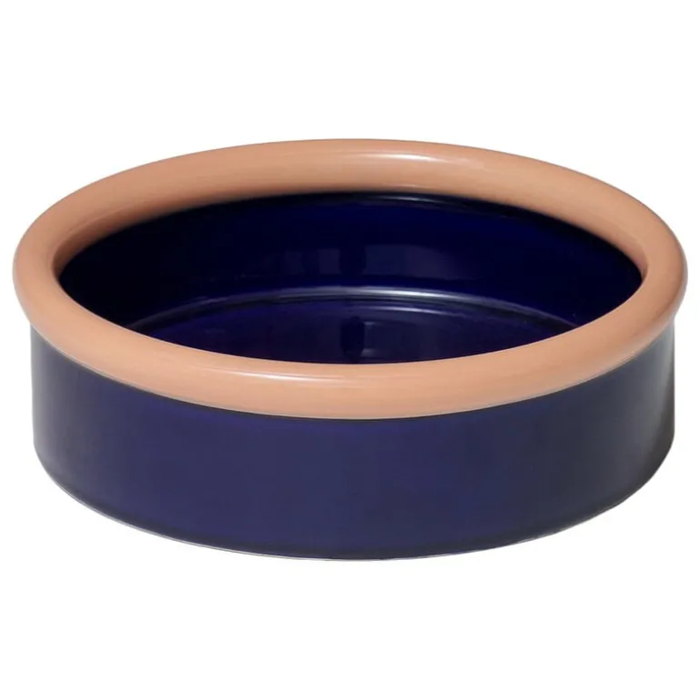 Nine Rod bowl, 7 x 23,3 cm, coral - dark blue
