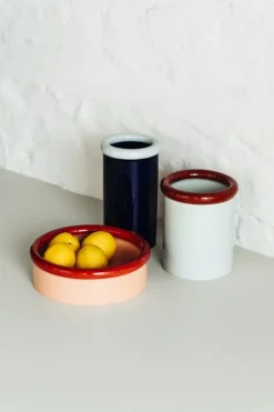 Nine Rod bowl, 7 x 23,3 cm, red - coral