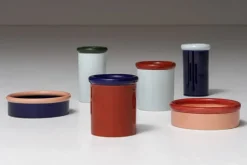 Nine Rod vase, 21,5 x 12,3 cm, dark green - light blue