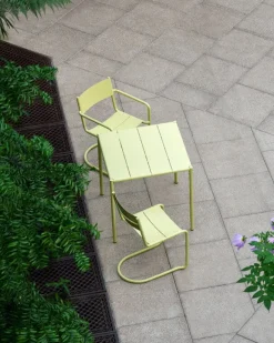 Nine Sine dining armchair, yellow