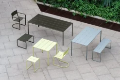 Nine Sine dining table, 75,5 x 75,5 cm, yellow