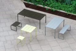 Nine Sine dining table, 75,5 x 75,5 cm, yellow