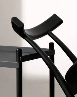 Nine Skinny side chair, black stained ash