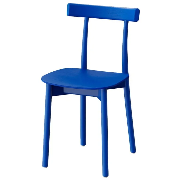 Nine Skinny side chair, blue stained ash