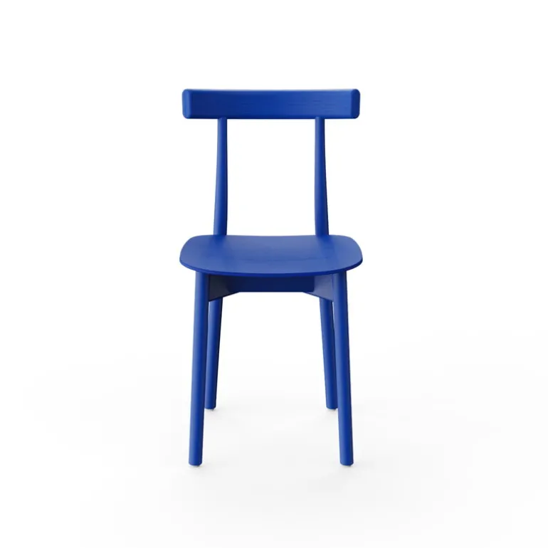 Nine Skinny side chair, blue stained ash
