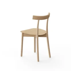 Nine Skinny side chair, matt lacquered oak